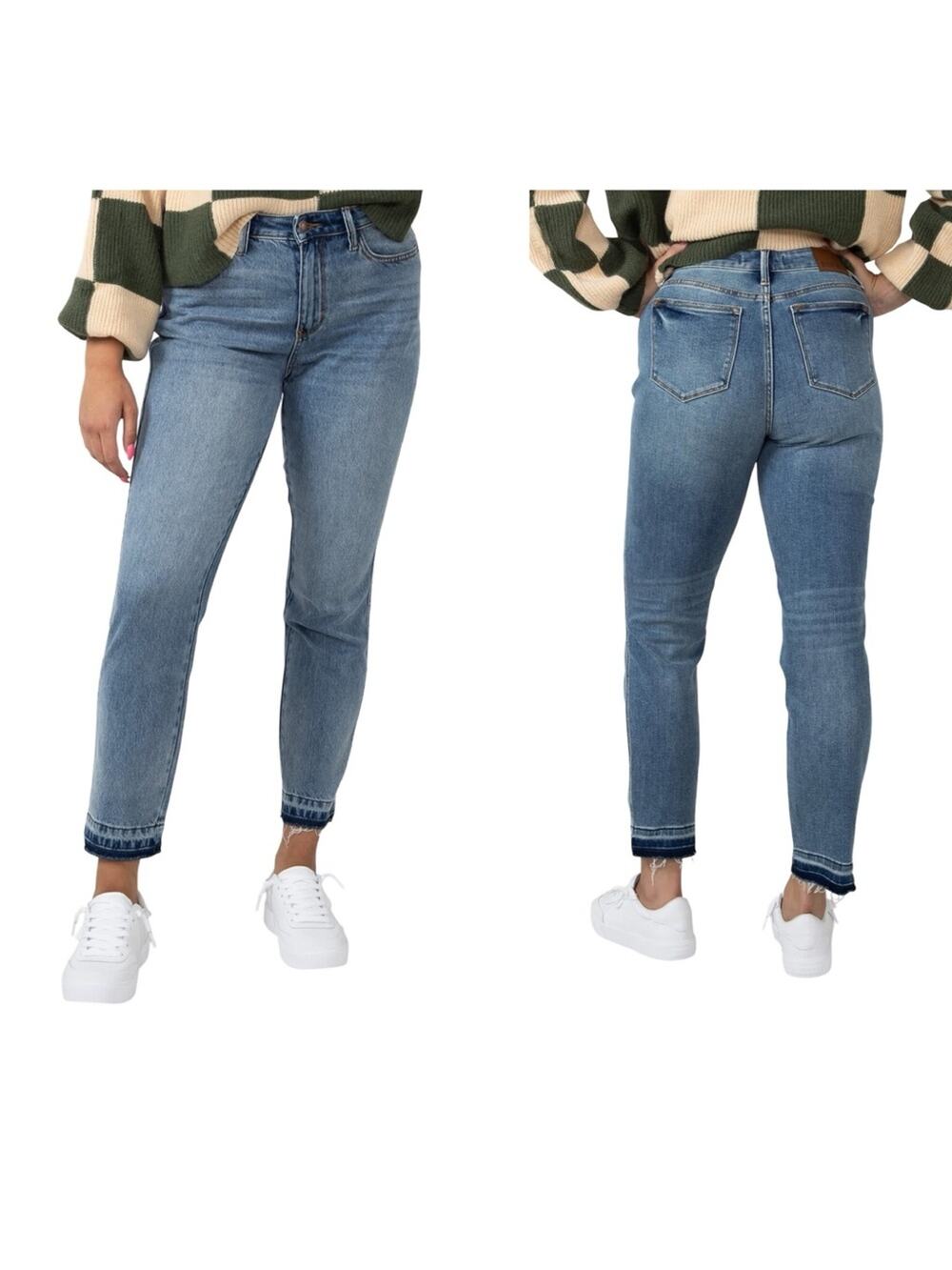 Judy Blue Women’s Rigid Magic Release Hem High Rise Boyfriend Jeans Size 27 NEW